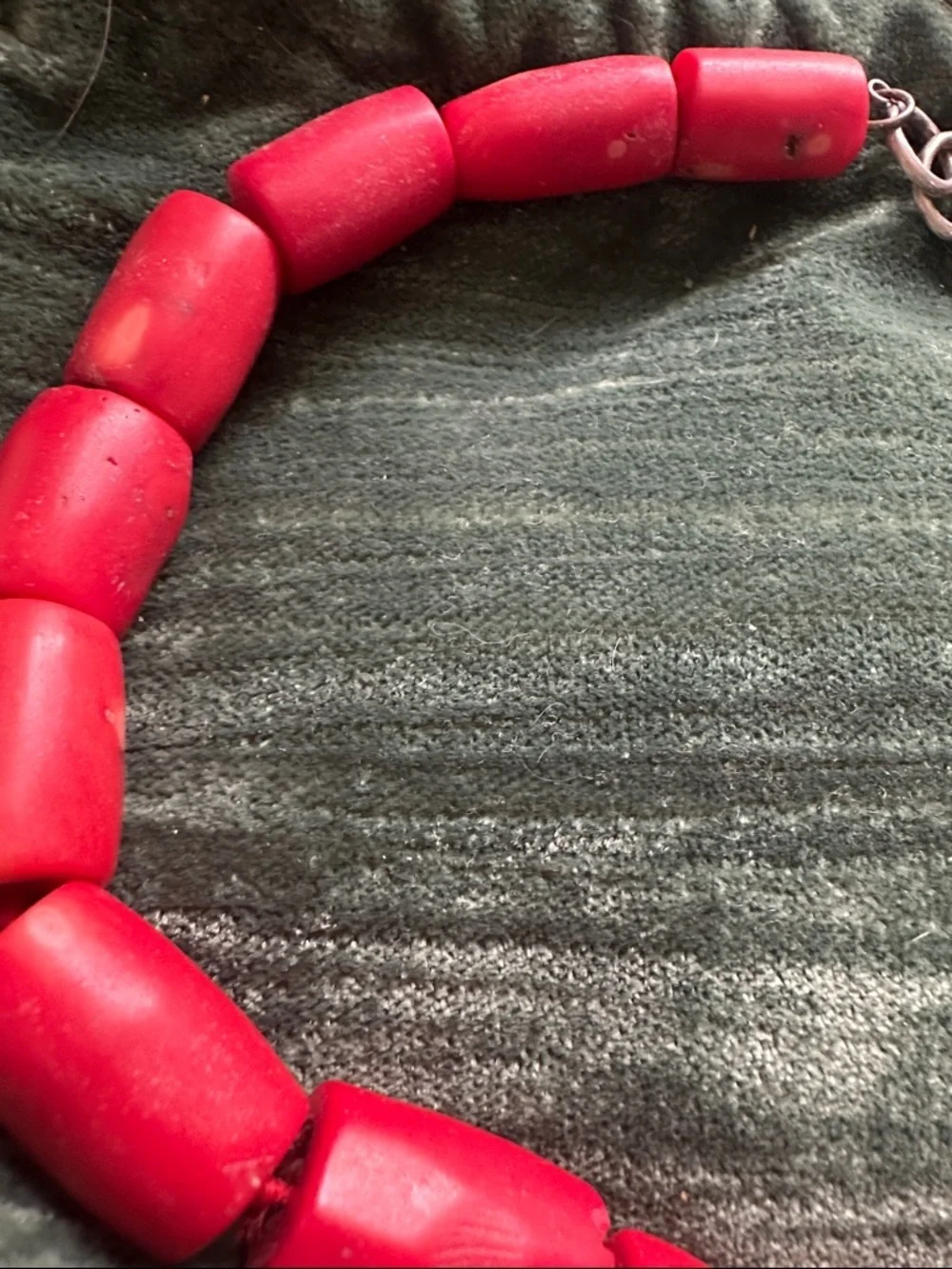 925 Red Coral Genuine Necklace